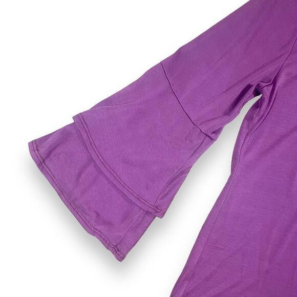 Gyft Dusty Rose Bell- Sleeved Top Sz L - Picture 5 of 11